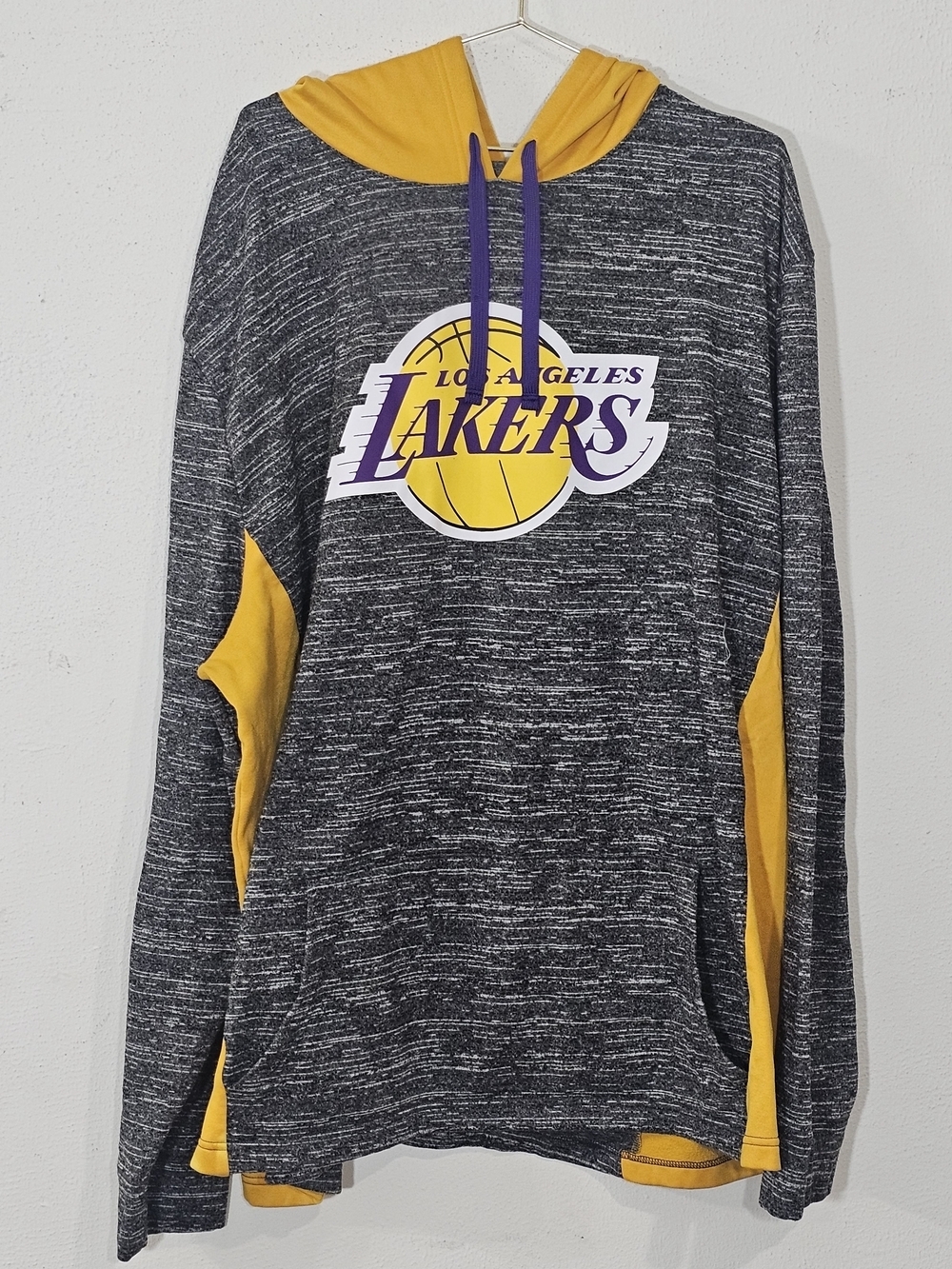 Los Angeles Lakers Fanatics Hoodie Mens 5XL Big & Tall NBA Basketball Gray Yello